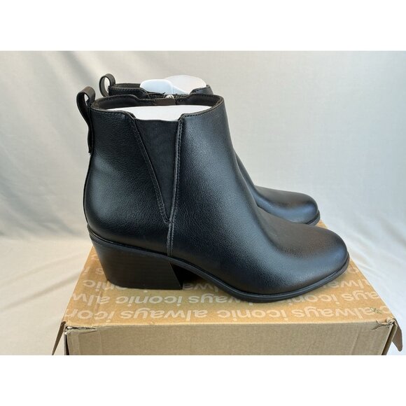 Dr. Scholl’s Lacey Bootie 8.5 Wide Black Odorban Zipper Elastic Gore NIB - Picture 1 of 7
